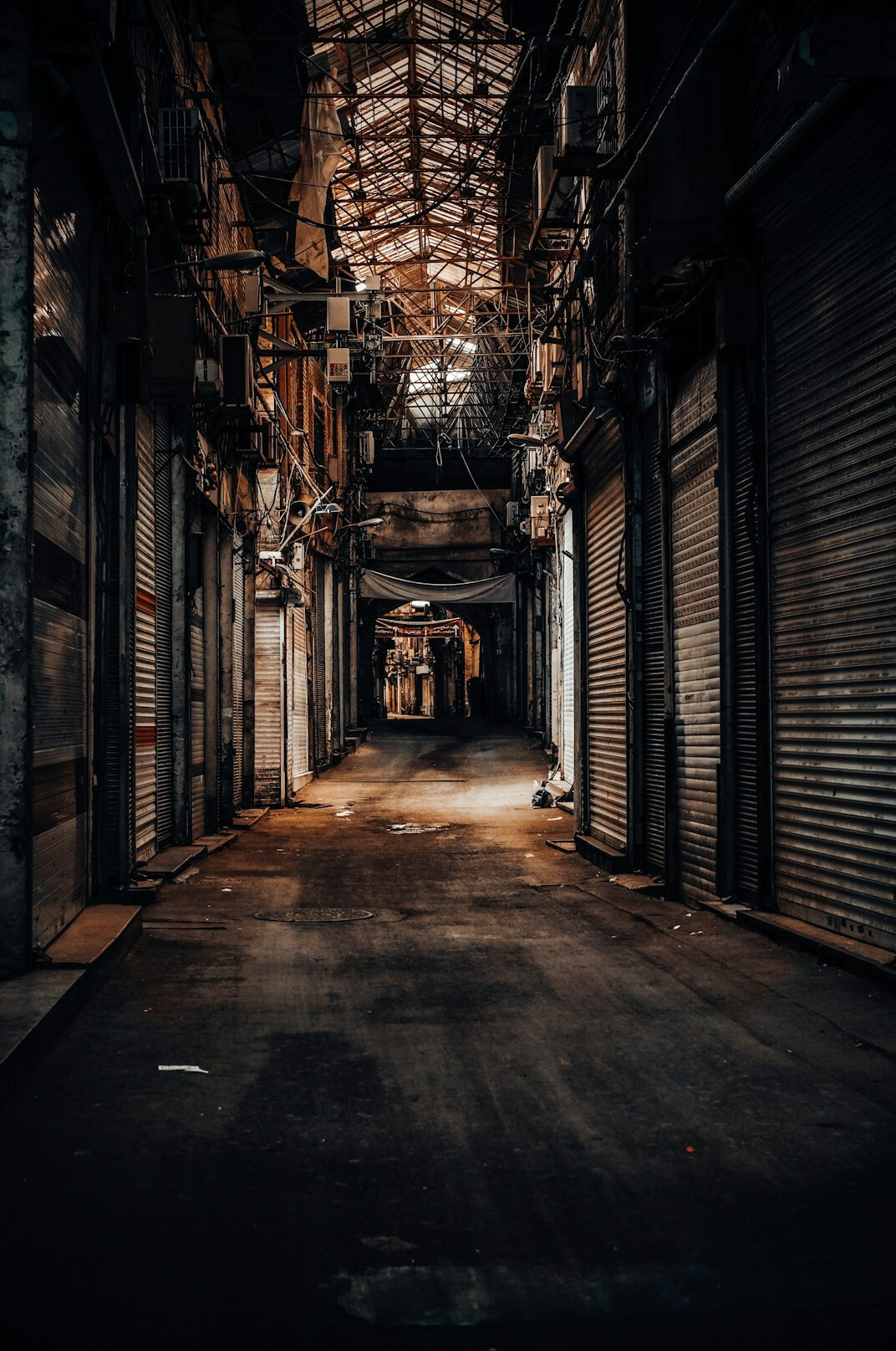 shadowy alley at night